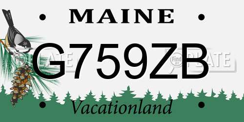 G759ZB Maine License Plate