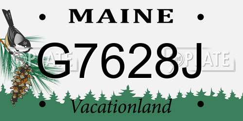 G7628J Maine License Plate