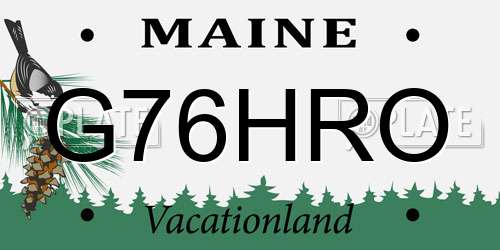 G76HRO Maine License Plate