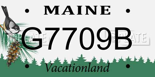 G7709B Maine License Plate