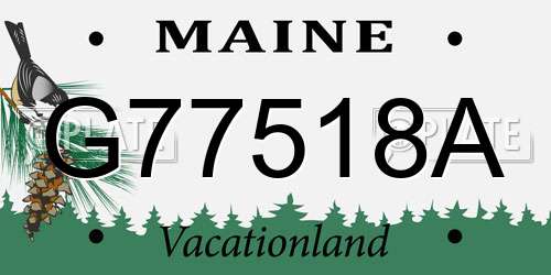 G77518A Maine License Plate