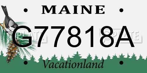 G77818A Maine License Plate