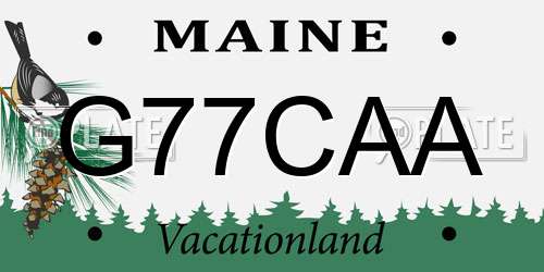 G77CAA Maine License Plate