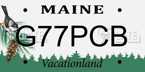 G77PCB Maine License Plate
