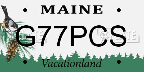 G77PCS Maine License Plate
