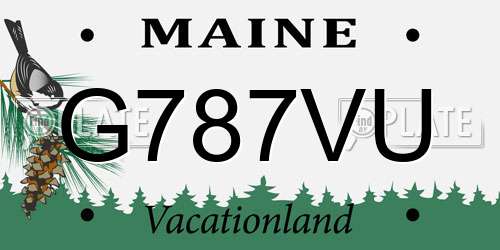 G787VU Maine License Plate