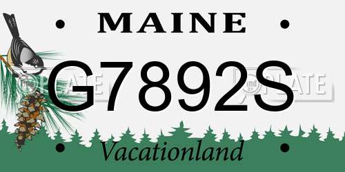 G7892S Maine License Plate