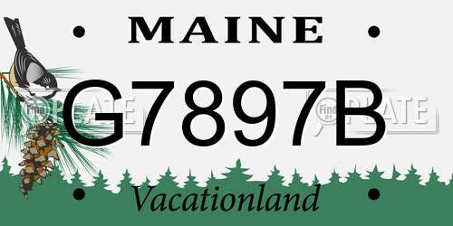 G7897B Maine License Plate
