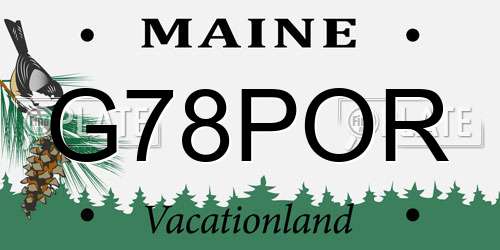 G78POR Maine License Plate