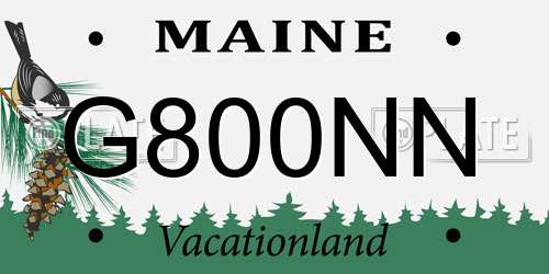 G800NN Maine License Plate