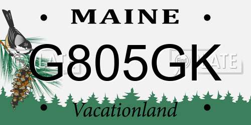 G805GK Maine License Plate