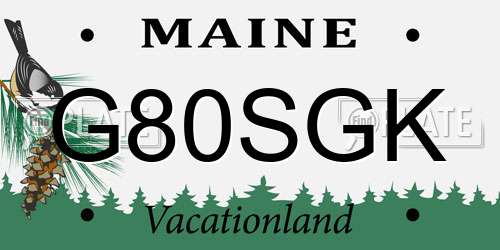G80SGK Maine License Plate