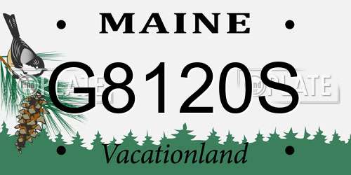 G8120S Maine License Plate