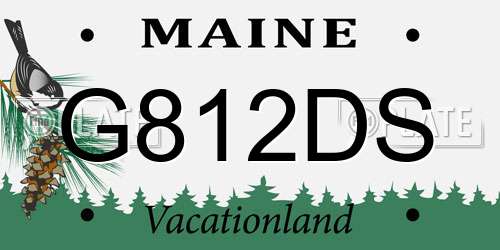G812DS Maine License Plate