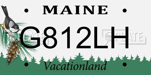 G812LH Maine License Plate