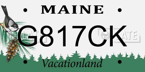 G817CK Maine License Plate