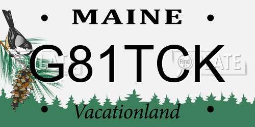 G81TCK Maine License Plate
