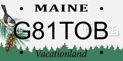 G81TOB Maine License Plate