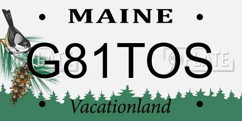 G81TOS Maine License Plate