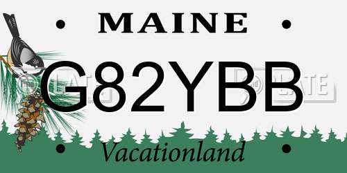 G82YBB Maine License Plate