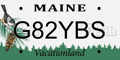 G82YBS Maine License Plate