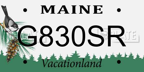 G830SR Maine License Plate
