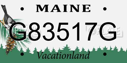 G83517G Maine License Plate