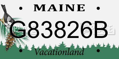 G83826B Maine License Plate