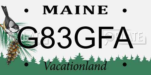 G83GFA Maine License Plate