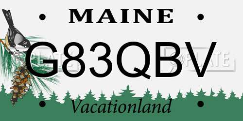 G83QBV Maine License Plate