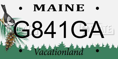 G841GA Maine License Plate