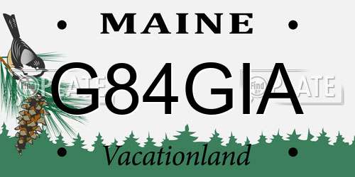 G84GIA Maine License Plate