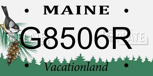 G8506R Maine License Plate