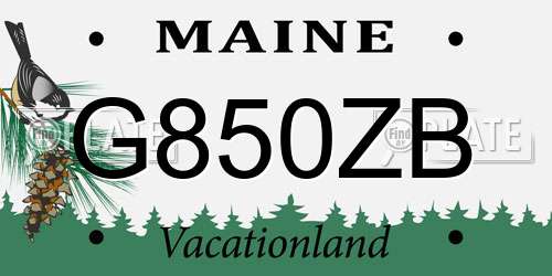 G850ZB Maine License Plate