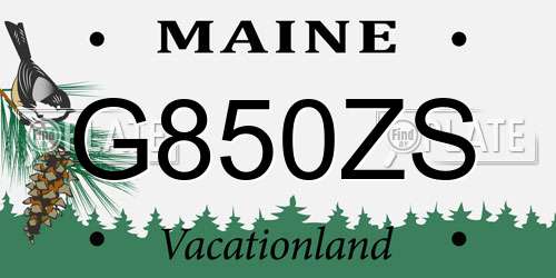 G850ZS Maine License Plate