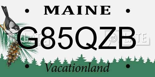 G85QZB Maine License Plate