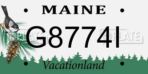G8774I Maine License Plate