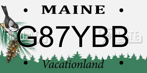 G87YBB Maine License Plate