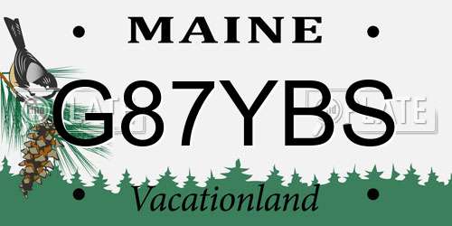 G87YBS Maine License Plate