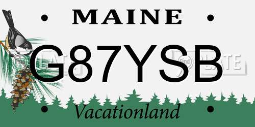 G87YSB Maine License Plate