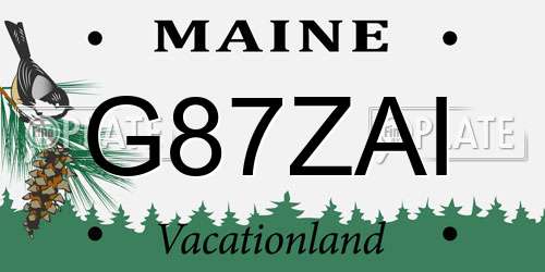 G87ZAI Maine License Plate