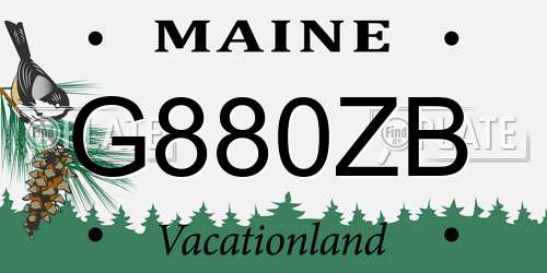 G880ZB Maine License Plate