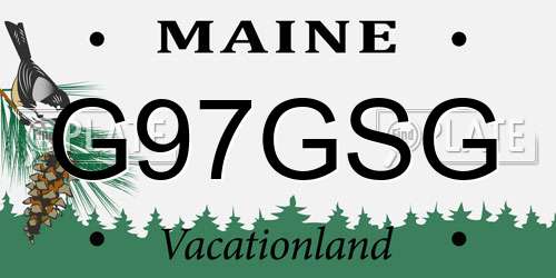 G97GSG Maine License Plate
