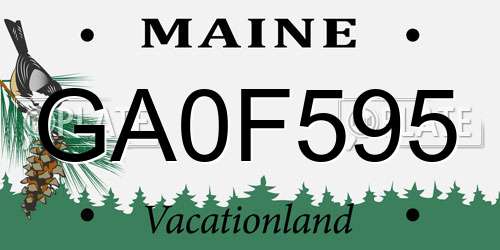 GA0F595 Maine License Plate