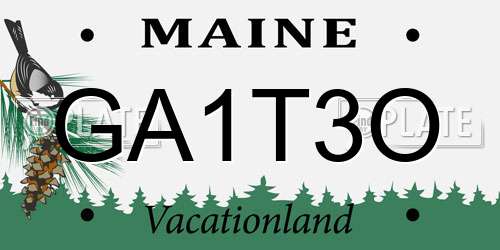 GA1T3O Maine License Plate