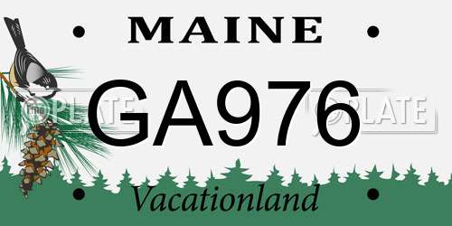 GA976 Maine License Plate