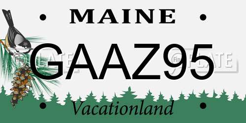 GAAZ95 Maine License Plate