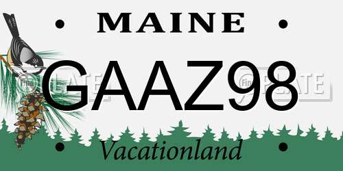 GAAZ98 Maine License Plate