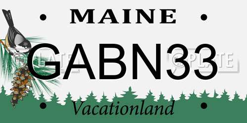 GABN33 Maine License Plate