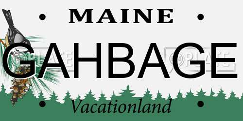 GAHBAGE Maine License Plate